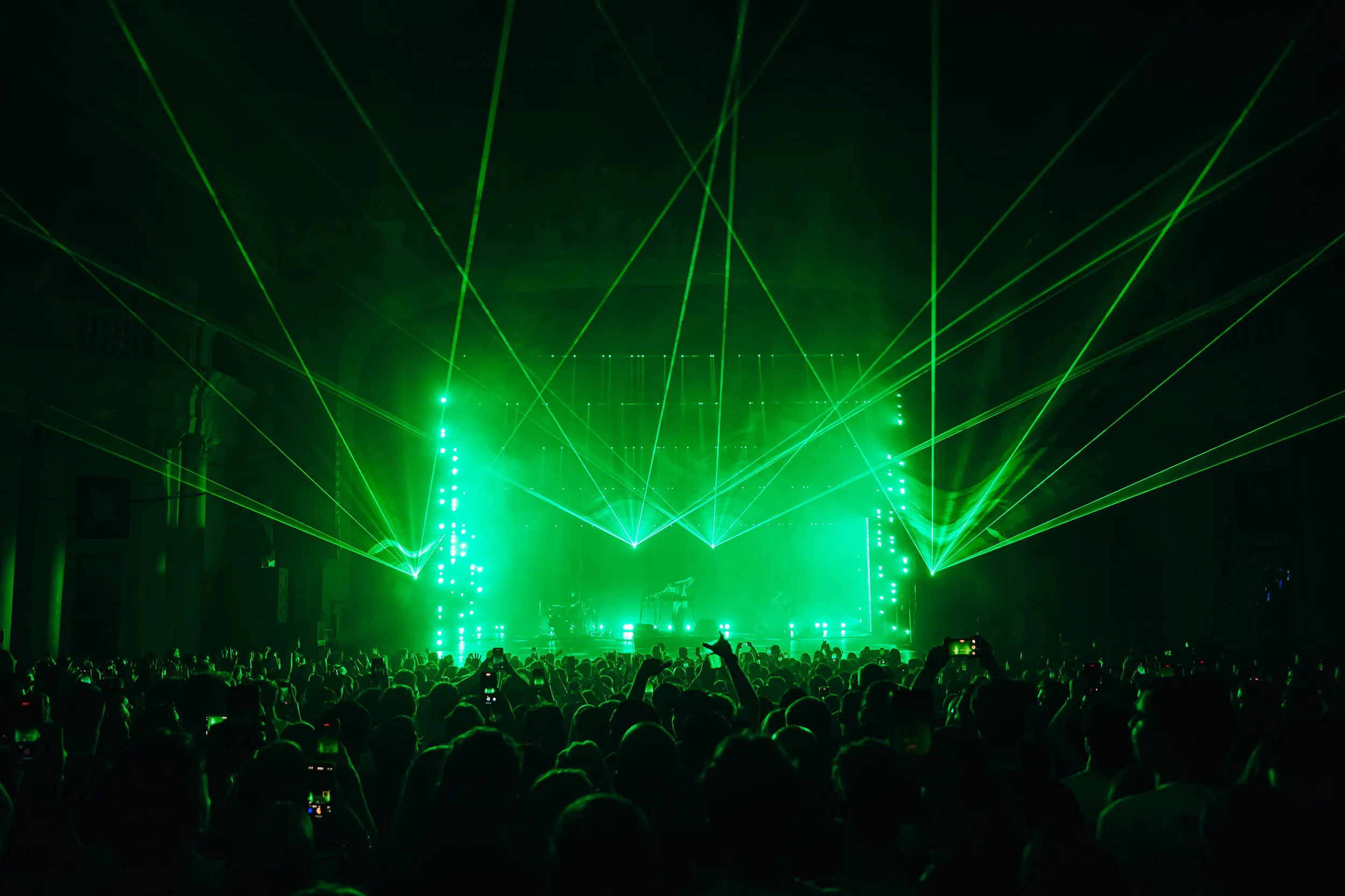 Brixton Academy show, green wash