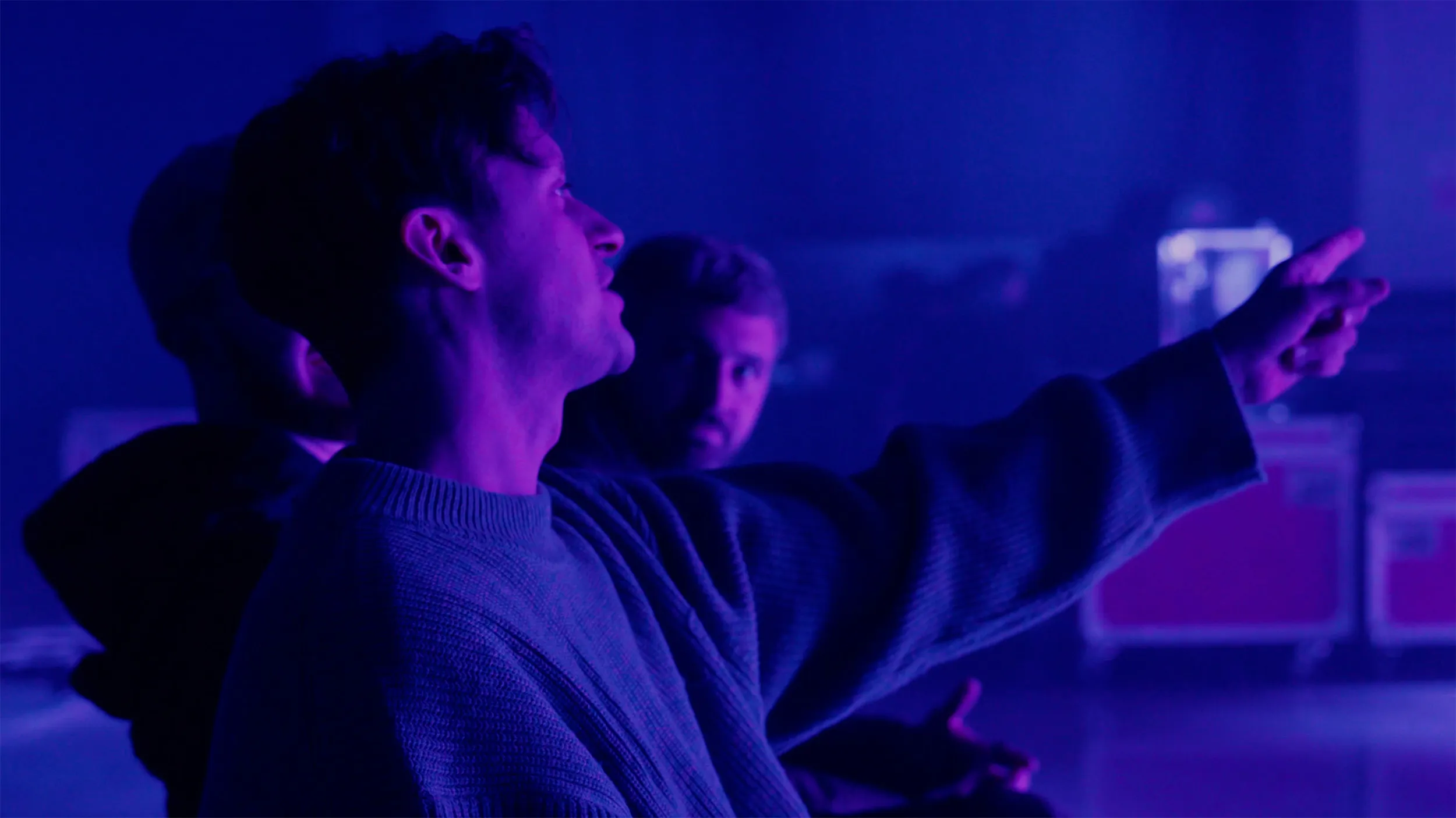 Rehearsals under a blue wash