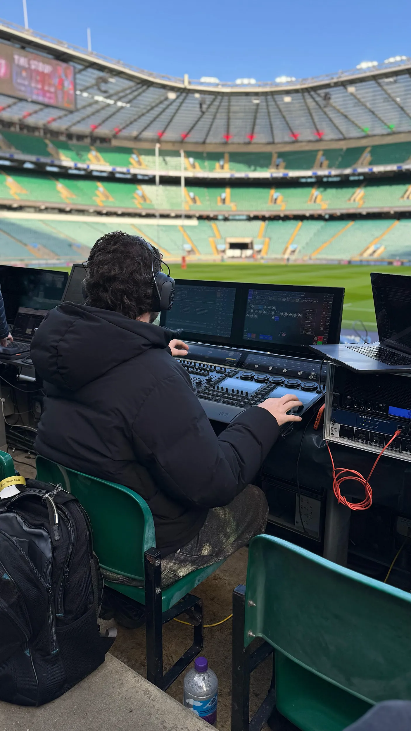 Programming the show from the control position at Twickenham