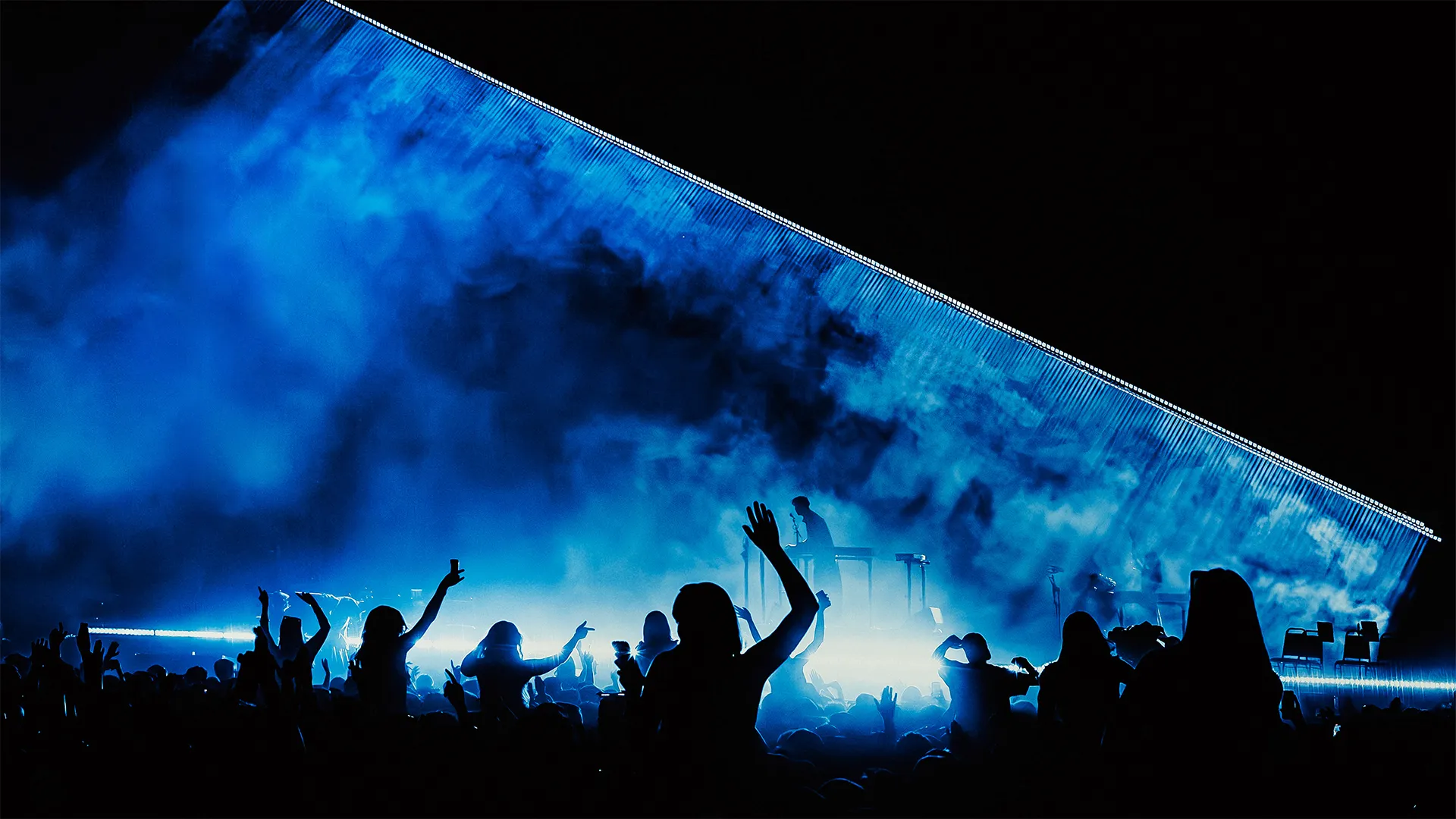 Club lit in blue