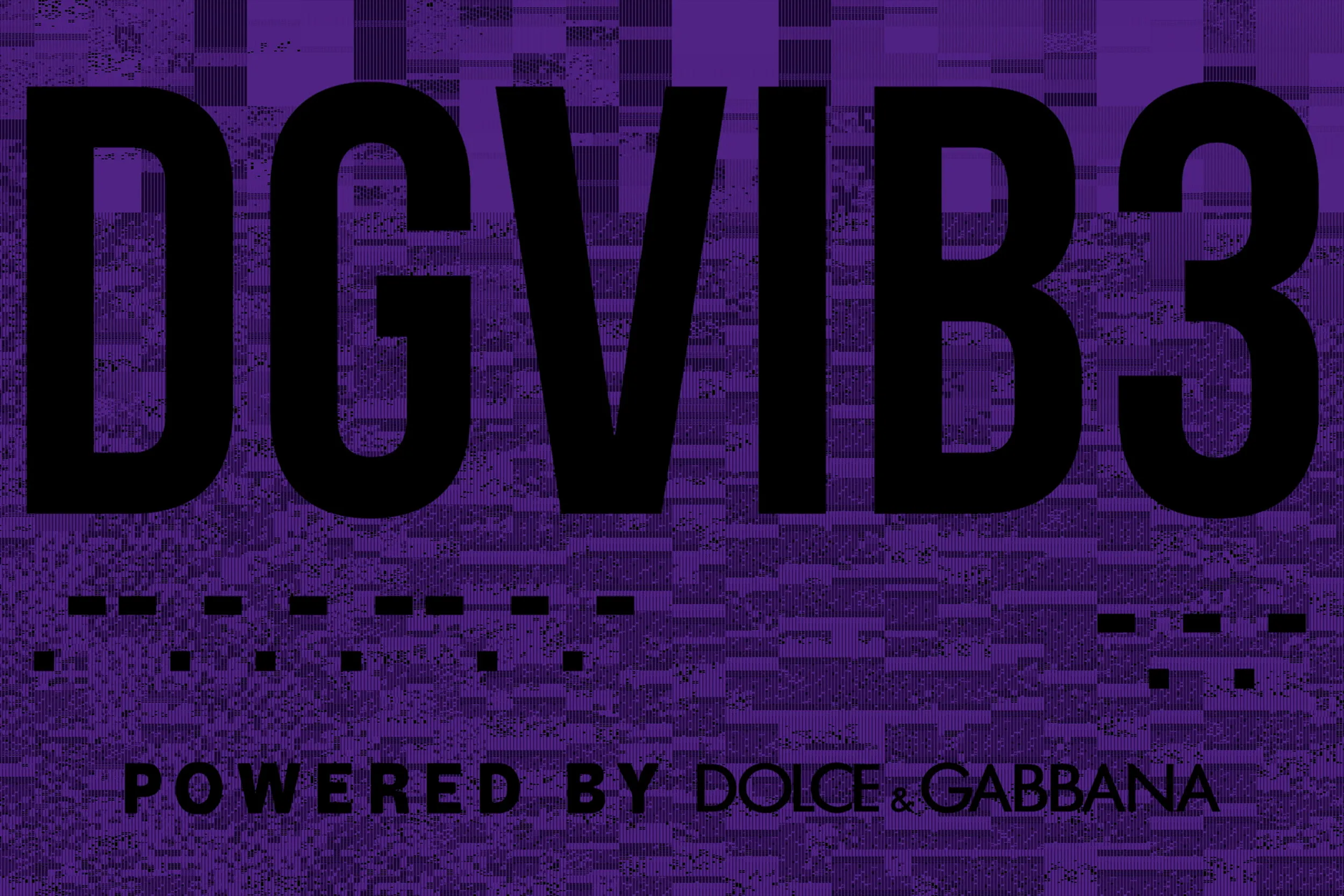 DGVIB3 in black over glitching purple visuals