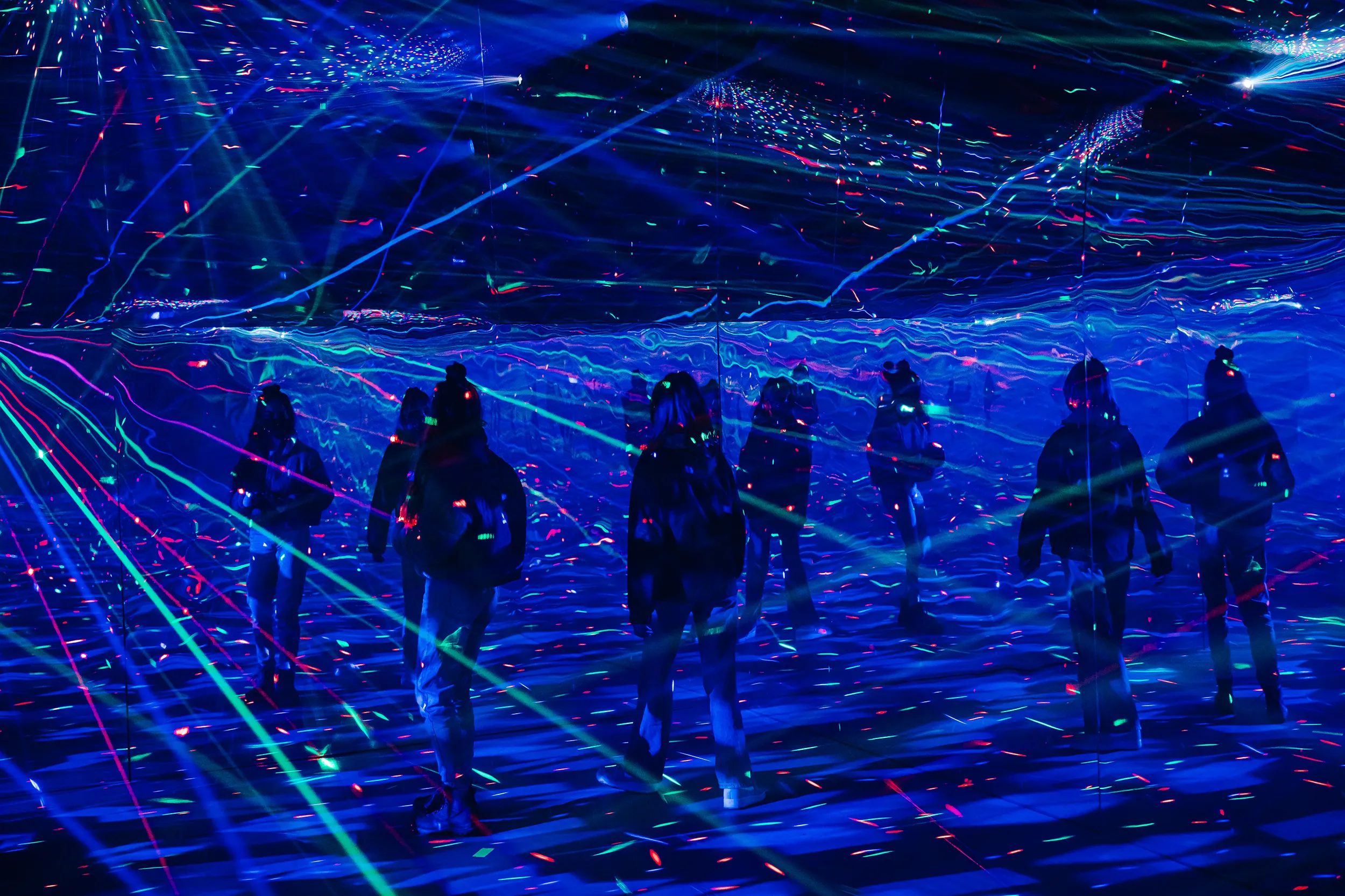 Lasers filling the room at Longleat's Land of Light