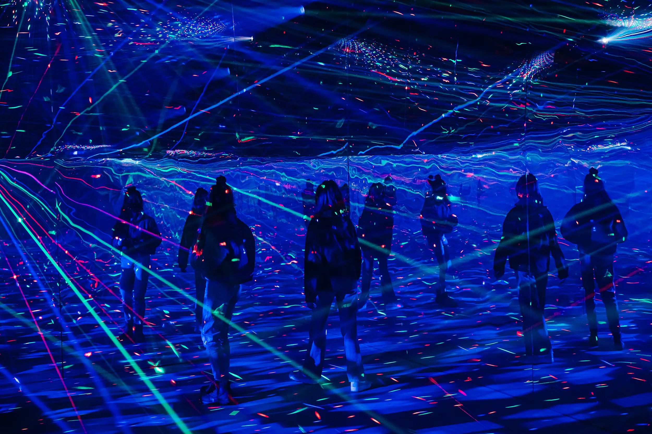 Lasers filling the room at Longleat's Land of Light