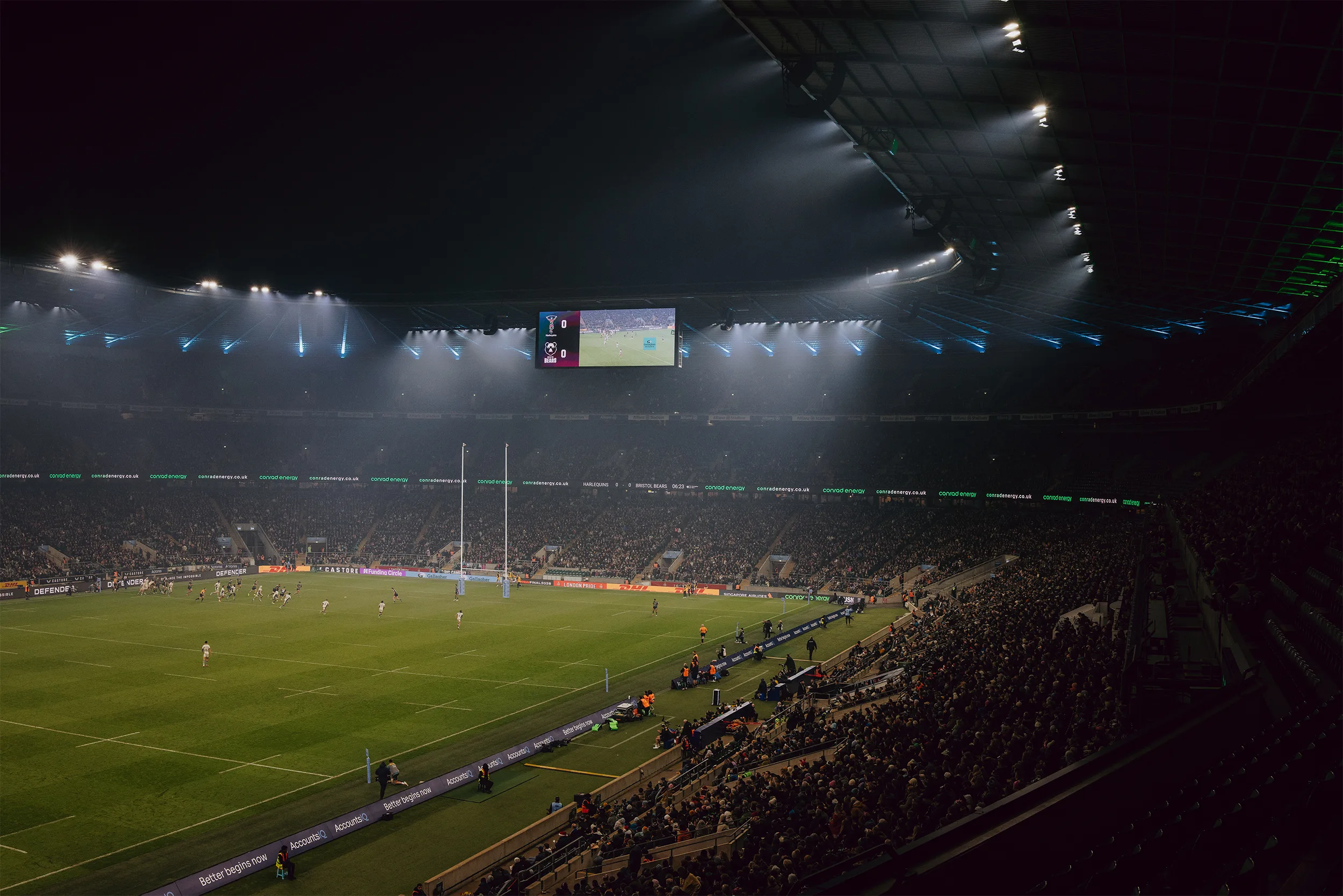 Harlequins v Bristol Bears under the lights at Twickenham